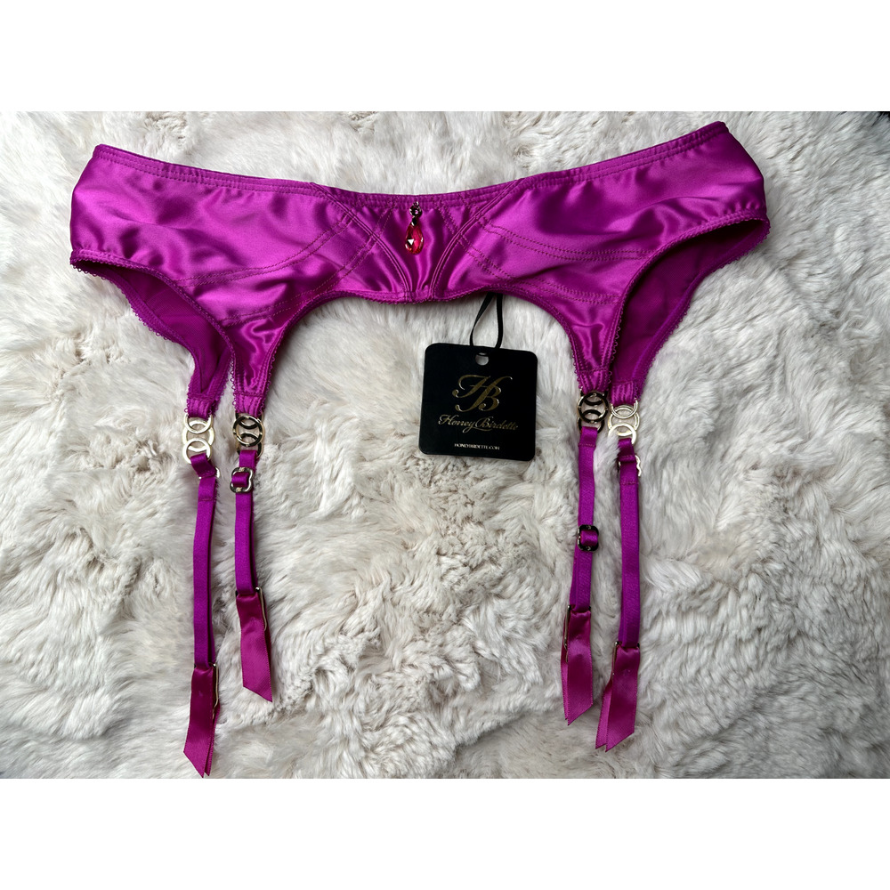Honey Birdette INDYA🩷 Hot Pink Garter Suspender Belt Small - Picture 2 of 5
